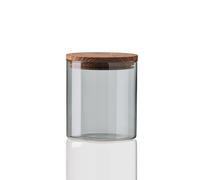 Aida Bocal en verre avec couvercle en bois Raw fumé petit