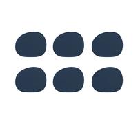 Aida Dessous de verre Raw cuir lot de 6 Bleu foncé