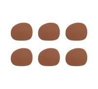 Aida Dessous de verre Raw cuir lot de 6 Brun cannelle (brun)