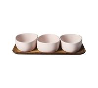 Aida Ensemble de bols Raw Organic avec plateau en bois Nordic Nude
