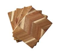 Aida Planche à découper à chevrons 12x15 cm. lot de 4 Bois d'acacia