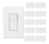AIDA Plaque murale décorative à 3 voies, interrupteurs électriques, 15 A, 120/277 V, interrupteur à bascule à 3 voies, mise à la terre, qualité résidentielle et commerciale, certifié UL (50, blanc mat