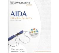 AIDA Precut 3251 Tissu pour point de croix 16 carats Couleur 11 blanc irisé 48 x 53 cm