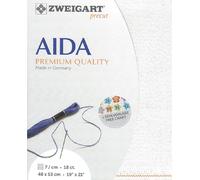AIDA Zweigart Precut 18 ct. Fein-Aida 3793 couleur 11 blanc irisé, tissu pour travail manuel au point de croix 48x53 cm