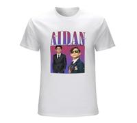 Aidan Gallagher Umbrella Academy Number Five Homage T-Shirt Graphic Tee Printed Top Mens White Shirt 3XL