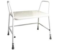AIDAPT Portland Tabouret, Chaise de Douche Bariatrique, Blanc, Acier Allié, 8.95 kg, 71 x 71 x 51 cm, 254 kg