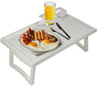 Aidapt Table Pliante avec Pieds et Porte-Boissons. Bords surélevés, Rangement Facile, Plateau pour Les Genoux, Petit déjeuner au lit, travaux manuels, 475 x 300 mm, Espace utilisable, léger