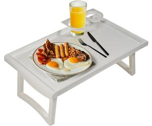 Aidapt Table Pliante avec Pieds et Porte-Boissons. Bords surélevés, Rangement Facile, Plateau pour Les Genoux, Petit déjeuner au lit, travaux manuels, 475 x 300 mm, Espace utilisable, léger
