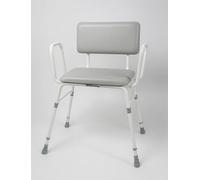 Aidapt Tabouret de Cuisine 4 en 1 avec Dossier rembourré Extra Large, Hauteur réglable, Charge maximale de 254 kg, Tabouret de Cuisine et de Salle de Bain pour Personnes âgées, Femmes Enceintes