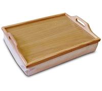 Aidapt - VM938D - Plateau en Bois avec Coussin pour Petit Déjeuner au Lit - Beige