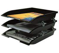 Aidata Jeu de 3 trieurs A4 avec rehausseur Noir