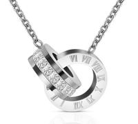 AIDAYOU Collier pendentif deux boucles anneaux ensemble grotte temporelle | Bon choix pour un cadeau, avec coffret cadeau, amour infini, pour un usage spécial et quotidien, bijoux d'anniversaire