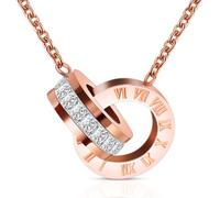 AIDAYOU Collier pendentif deux boucles anneaux ensemble grotte temporelle | Bon choix pour un cadeau, avec coffret cadeau, amour infini, pour un usage spécial et quotidien, bijoux d'anniversaire