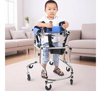 Aide à la marche portable à 6 roues pour personnes handicapées, avec siège pliable, déambulateur étroit, entraînement de rééducation, déambulateur léger en aluminium, anti-basculement, haute