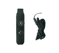 Aide à la navigation pour boussole avec fonction sifflet, lumière LED et thermomètre d'ambiance pour randonnée, escalade et course d'orientation (noir)