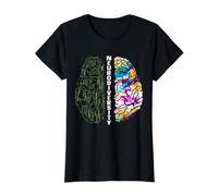Aide à la Sensibilisation à l'Autisme aux Troubles de la neurodiversité Arc-en-Ciel T-Shirt Graphique avec Valeur, Femme, Noir, S