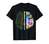 Aide à la Sensibilisation à l'Autisme aux Troubles de la neurodiversité Arc-en-Ciel T-Shirt Graphique avec Valeur, Homme, Noir, XL