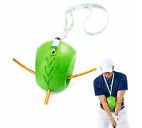 Aide à l'entraînement au golf avec sangle de cou réglable, connexion au bras, balle d'entraînement avec trous de bâton d'alignement, améliore le tempo du swing, le plan de swing et la cohérence