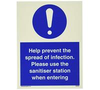 Aide à prévenir la propagation de l'infection. Veuillez utiliser la station désinfectante lorsque vous entrez