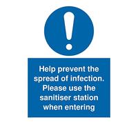 Aide à prévenir la propagation de l'infection. Veuillez utiliser la station désinfectante lorsque vous entrez