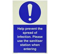 Aide à prévenir la propagation de l'infection. Veuillez utiliser la station désinfectante lorsque vous entrez