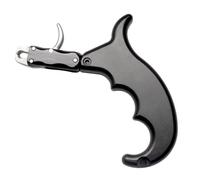 Aide au Décochage pour Arc à Poulies, Déclencheur d'arc à Poulies en Aluminium Aérospatial, Libération à 4 Doigts Étrier de Poignée Réglable pour Tir à Droite et à Gauche