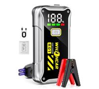 Aide au démarrage de voiture portable 4000 A 12 V (jusqu'à 9,0 l d'essence ou 7,5 l diesel) Écran LCD LED Aide au démarrage de batterie de voiture Booster pour SUV, moto, tondeuse à gazon