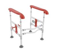 Aide au relèvement de toilettes - 63 à 76 cm - Hauteur réglable - Barre d'appui pour toilettes jusqu'à 150 kg - Cadre de sécurité WC pour personnes âgées et personnes handicapées - En acier au carbone
