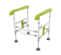 Aide au relèvement de toilettes - 63 à 76 cm - Hauteur réglable - Barre d'appui pour toilettes jusqu'à 150 kg - Cadre de sécurité WC pour personnes âgées et personnes handicapées - En acier au carbone