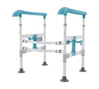 Aide au relèvement de toilettes de 63 à 76 cm - Hauteur réglable - Barre d'appui pour toilettes jusqu'à 150 kg - Cadre de sécurité WC pour personnes âgées et personnes handicapées - En acier au