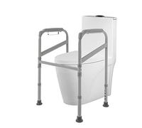 Aide au relèvement des toilettes réglable avec accoudoirs et poignée pour personnes âgées et WC sans obstacles, hauteur réglable de 65 à 86 cm, poignées antidérapantes, capacité de charge maximale