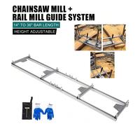 Aide au sciage Scierie mobile Scie à chaîne Scie à ruban à grumes Petite scierie Scierie DescriptionIl s'agit d'un guide-chaîne de tronçonneuse utilisé avec une tronçonneuse pour façonner des planches