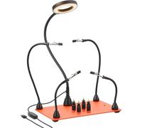 Aide au soudage magnétique troisième main - Station de soudage avec lampe loupe LED - 4 supports PCB - Outil de support de soudage