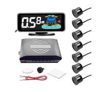 Aide Au Stationnement Radar Recul Arrière pour Voiture Écran LCD Capteur Stationnement Détection Distance Avertisseur Sonore Marche(Black 8pcs)