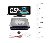 Aide Au Stationnement Radar Recul Arrière pour Voiture Écran LCD Capteur Stationnement Détection Distance Avertisseur Sonore Marche(White 8pcs)