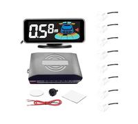 Aide Au Stationnement Radar Recul pour Voiture avec 8/4 Capteurs Stationnement Affichage LCD Distance Avertisseur Sonore(White 8pcs)