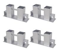 Aide d'empilage du bois de chauffage 4 pcs Acier Argenté