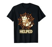 Aidé Humour Piégé Chat fantaisiste dans Une Toile d'araignée ludique T-Shirt