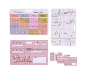 Aide-mémoire ECG - Guide en plastique robuste, aide-mémoire cardiologique | Tableau ECG compact avec valeurs de laboratoire, référence pour les étudiants en urgences, en soins intensifs et en