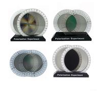 Aide pédagogique à polarisation de la lumière avec polariseur et plaque d'interférence pour expériences (couleur)