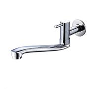 AIDE Robinet d'évier à eau froide à fixation murale, robinet en laiton à poignée unique pour évier de cuisine jardin extérieur avec tube en acier inoxydable, chromé, 22,9 cm