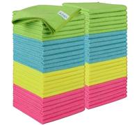AIDEA Lot de 50 Chiffon Microfibre, Microfibre Menage Voiture Torchons Lavette Plus Doux, Plus Absorbants, Non Pelucheux, pour Maison, Cuisine, Voiture,30 x 30cm