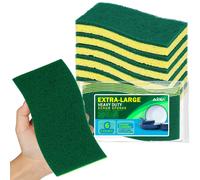 AIDEA XL ponges de gommage robustes 6 ponges pour plats extra grandes ponges pour nettoyer la cuisine et la mnage ponge lourde en toute scu