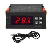 Aideepen Contrôleur de Température STC-1000, Thermostat Numérique 110-220 V CA 10 A avec 2 Sorties Relais et sonde NTC 10K pour Chauffage et Refroidissement - Interrupteur de Température