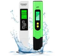 Aideepen PH-mètre numérique PH/TDS/EC/TEMP Testeur de qualité de l'eau 0,01 haute précision avec rétroéclairage pour eau, aquarium, étang, piscine (vert et blanc)