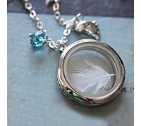 AIDEMEI 1 Pc Nouvelle Maman Collier-Serrure De Bébé Cheveux Souvenir Médaillon Nouvelle Maman Collier Nouveau Bébé Cadeau 30 Mm