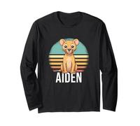 Aiden - Beau nom de garçon avec Un Lion Mignon Manche Longue