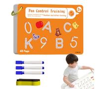 Aides à l'écriture manuscrite pour l'apprentissage et l'éducation, carnet de suivi avec contrôle au crayon - Livre de pratique d'écriture sûr et réutilisable - Fournitures scolaires