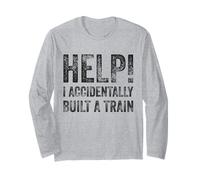 Aidez J'Ai accidentellement construit Un Train - Absurde Humour Memes Manche Longue