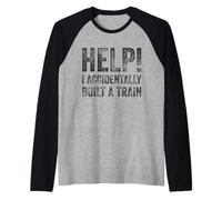 Aidez J'Ai accidentellement construit Un Train - Absurde Humour Memes Manche Raglan
